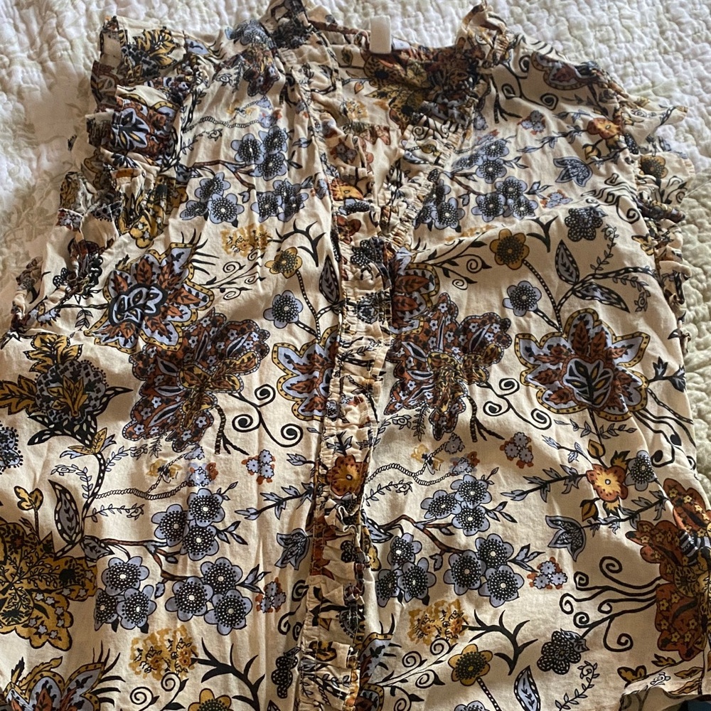 Floral Ruffle Blouse 100% cotton